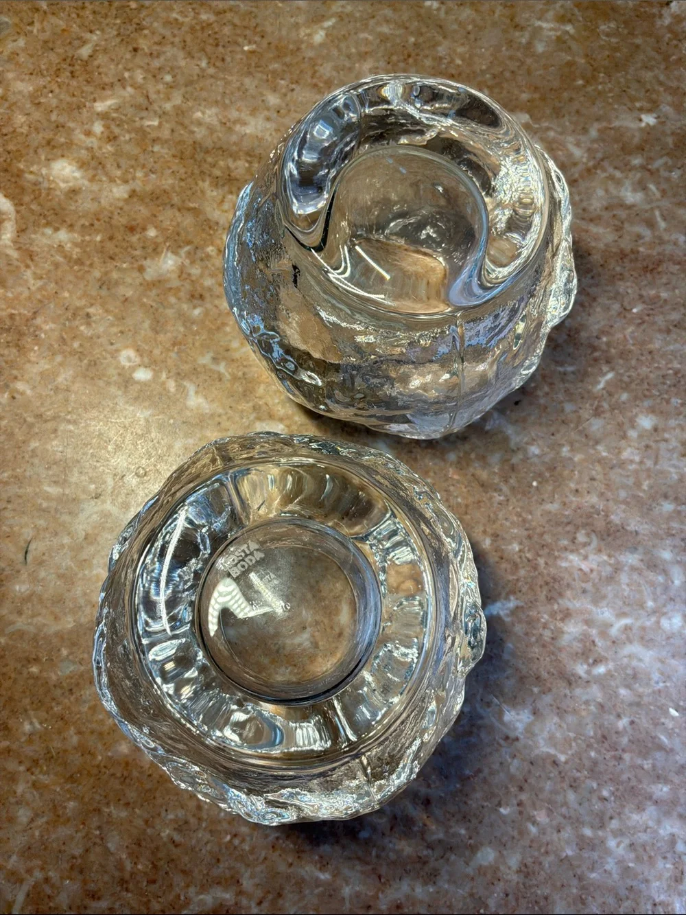 Pair of Kosta Boda ‘Snowball’ Votive Candle Holders